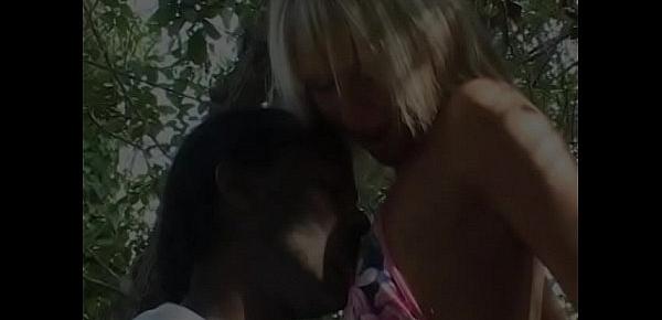  Blonde nympho Ashly More begs horny black dude to finger her white ass while she was giving him some road head